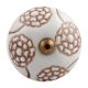 White Brown Marigold Floral Knob