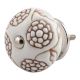 White Brown Marigold Floral Knob