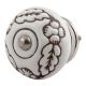 White Brown Leaf Flower Etched Knobs