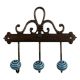 Turquoise Black Strip Ceramic Iron Hooks