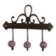 Pink Black Strip Ceramic Iron Hooks