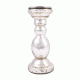 Silver Glass Pillar Candle Holder(Set of 1 Piece)