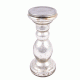 Silver Glass Pillar Candle Holder(Set of 1 Piece)