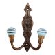 Turquoise Black Strip Ceramic Iron Hooks