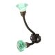 Sea Green Diamond Glass Cut Iron Hook (Set Of One Piece)