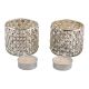 Silver Vintage Effect Cup Candle Holder (Set of 2 Piece)