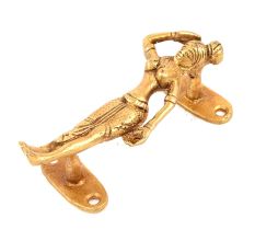 Woman Door Handle Brass Golden Figurine