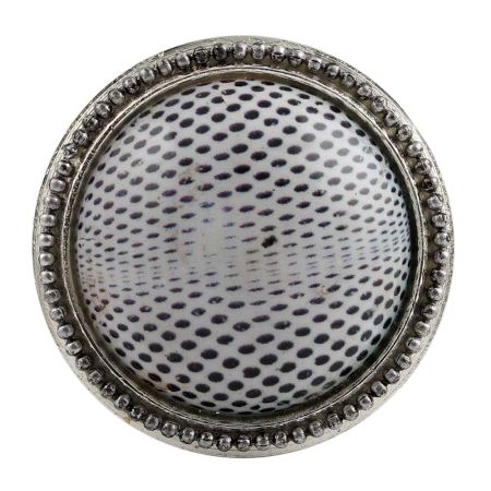 Black White Wheel Floral Metal Dresser Knobs