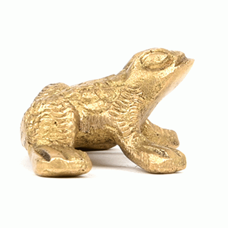 Brass Frog Statue Good Luck Charm