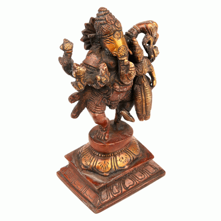 Bronze Ganesh Statue with Lakshmi