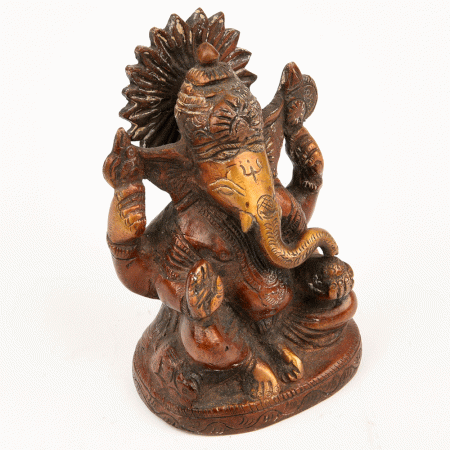 Seated Bronze Elephant God Ganesh Statue
