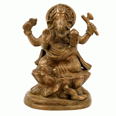 Brass Elephant Headed God Ganesh Statue