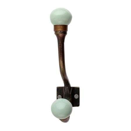 Sage Green Ceramic Iron Hooks-EHG-91