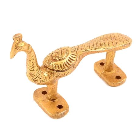 Golden Heavy Brass Peacock Door Handle