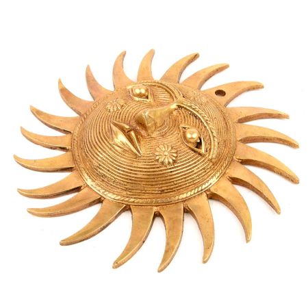 Tribal Surya (Sun) Wall Hanging (Brass Statue)(Pack of 1 Piece)