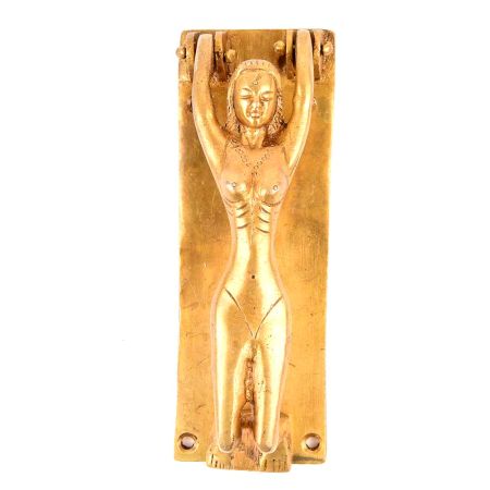 Handmade Brass Woman Sculpture Door Handle