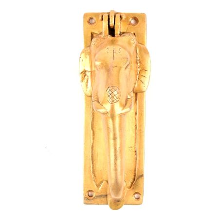 Elephant Head Figurine Brass Door Handle