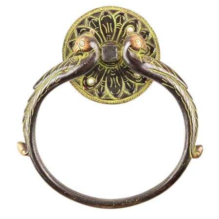 Brass Alloy Door Handle Ring Flanked