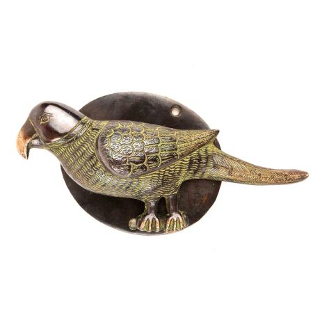 Black Door Knocker Brass Parrot Figurine