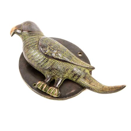 Black Door Knocker Brass Parrot Figurine