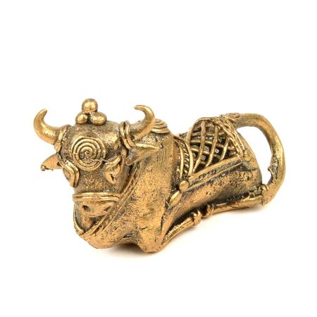 Shiva Nandi Cow Statue Brass Figurine