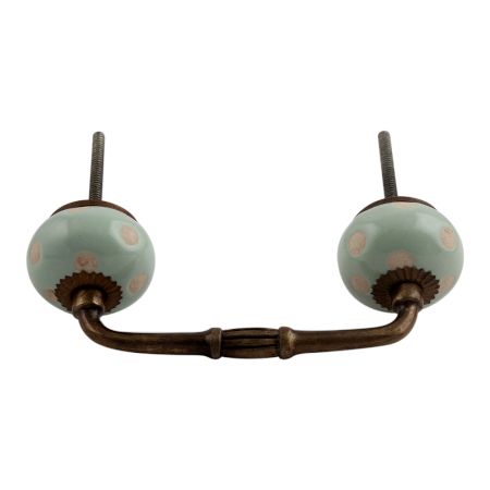 Sage Green Etched Dot Ceramic Bridge Handle