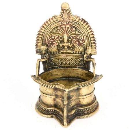 Brass Hand Carved Rare Laxmi Figure Laxmi Oil Lamp Deepak
