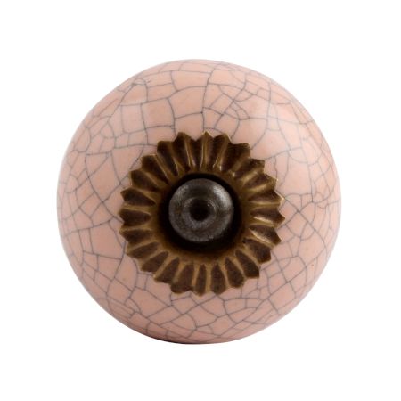 Baby Pink Crackle Ceramic Drawer Knob Online