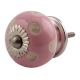 Pink Etched Dot Ceramic Drawer Knob