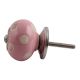 Pink Etched Dot Ceramic Drawer Knob