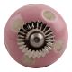 Pink Etched Dot Ceramic Drawer Knob