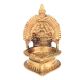 Brass Lamp with a Depiction of Goddess Lakshmi Embossed in It