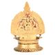 Brass Lamp with a Depiction of Goddess Lakshmi Embossed in It