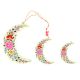 Hand Painted Floral Half Moon Christmas Tree Decoration In Set Of 3