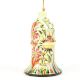 White Floral Hand Painted Hanging Paper Mache Bell