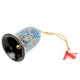Turquoise Hand Painted Paper Mache Bell Christmas Hanging