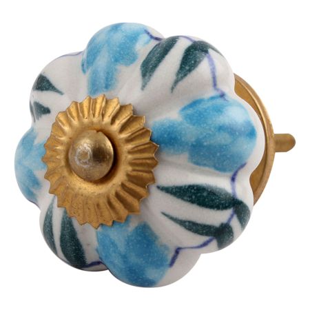 Multicolor Leaf Ceramic Melon Cabinet Knob Online