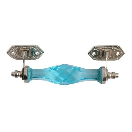 Sky Blue Cut Glass Cabinet Handles