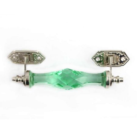 Green Cut Glass Drawer Handles