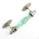 Mint Cut Glass Silver Small Drawer Handles