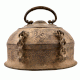 Indian Old Vintage Brass Hand Crafted Engraved Round Storage Box