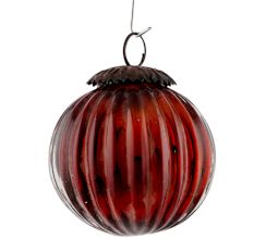 Set Of 4 Piece Amber Solid Melon Christmas Hanging