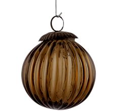 Set Of 4 Piece Dark Brown Solid Melon Christmas Hanging