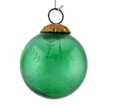 Set Of 4 Piece Green Round Leaf Christmas Hanging