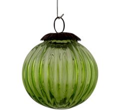 Set Of 4 Piece Green Solid Melon Christmas Hanging