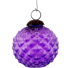 Set Of 4 Piece Purple Solid Custard Apple Christmas Hanging