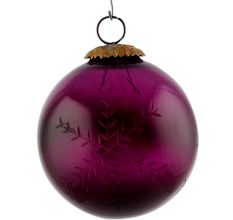 Set Of 4 Piece Purple Leaf Cut Christmas Hanging