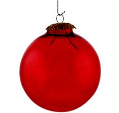 Set Of 4 Piece Red Leaf Cut Christmas Hanging