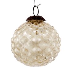 Set Of 4 Piece Silver Custard Apple Christmas Hanging