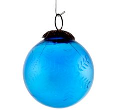 Set Of 4 Piece Turquoise Leaf Cut Christmas Hanging